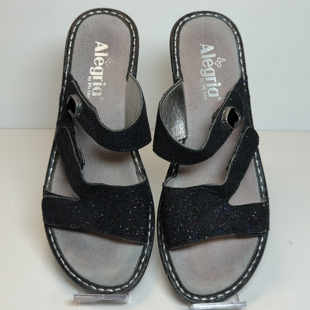 Alegria by PG Lite Loti Glitteroti sparkle wedge sandals womans size 7-7.5 EU 37 - Picture 3 of 16